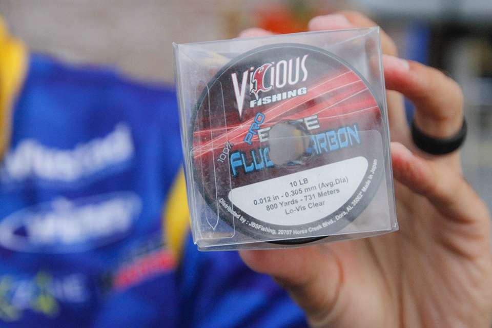 This spool was 10-pound fluorocarbon for a spinning rod application.