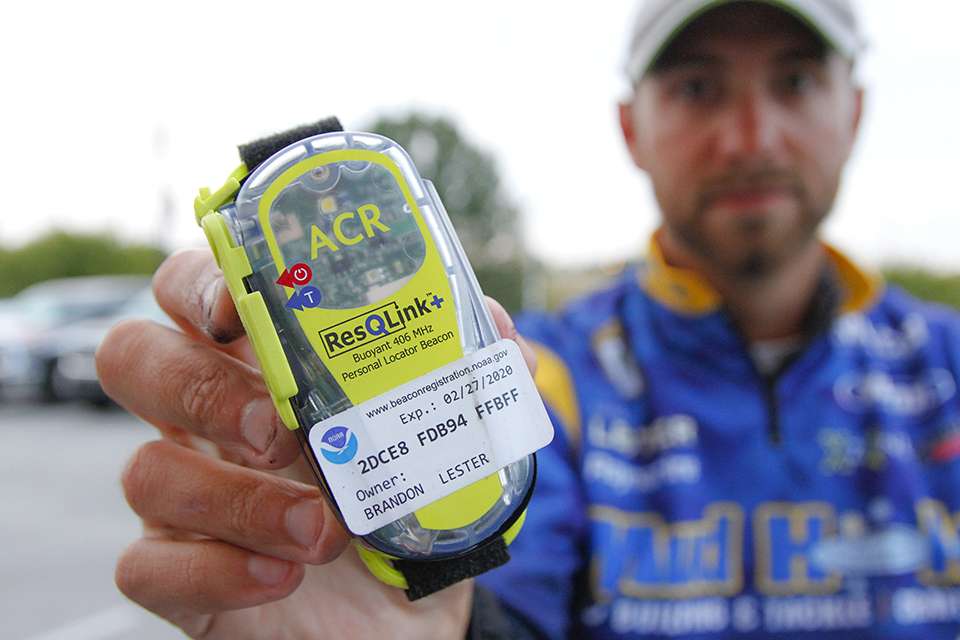 Lester also keeps a Personal Locator Beacon (PLB) in his boat in case he were to get stranded in the middle of a marsh or away from other competitors. One flip of the switch and authorities are notified. Each unit is purchased under a specific person's name with pertinent information about the individual.