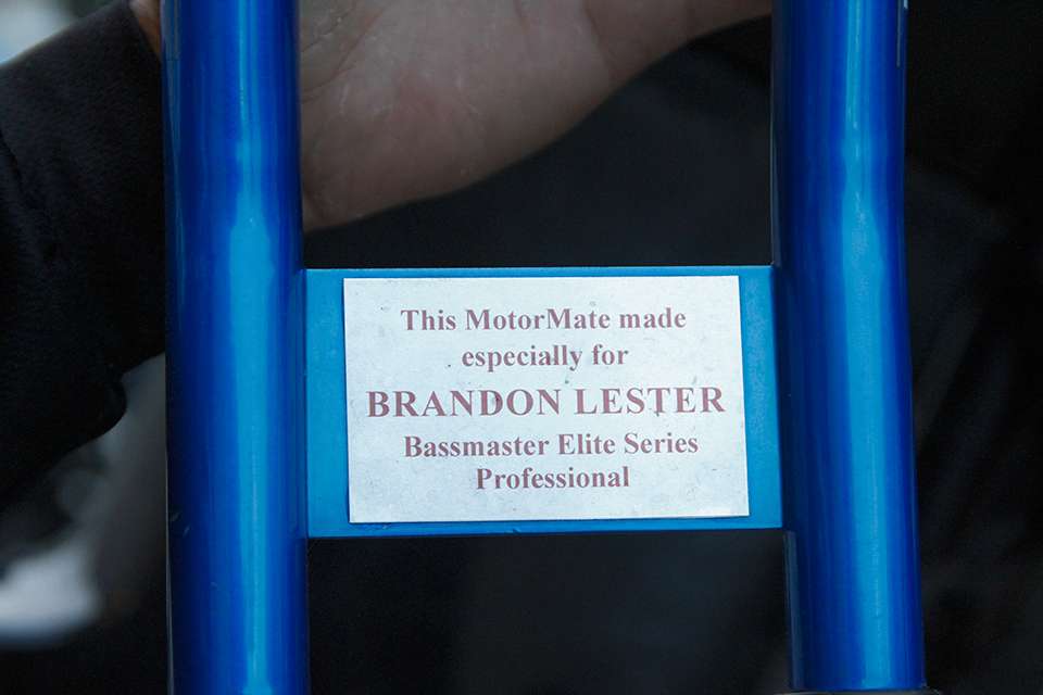 Lester has a cool Motormate transom saver made specifically for him and his motor.