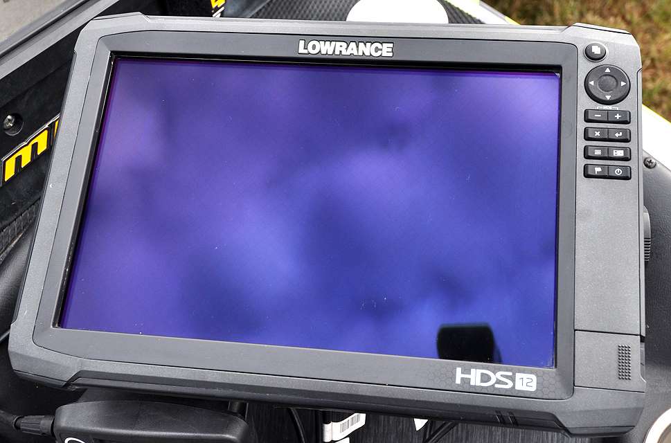 The Lowrance HDS 12 on the bow gives Shryock a big-picture view of whatâs happening beneath the surface.
