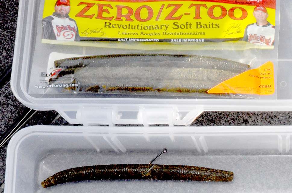 A wacky rigged Zero/Z-Too and a bag of these baits goes into the beginnerâs tacklebox.