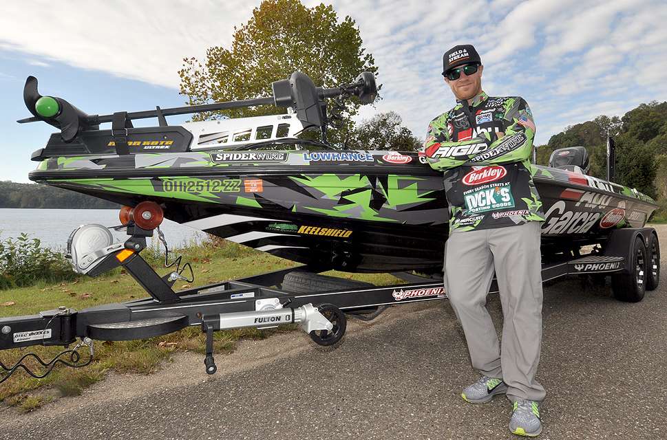 A fully decked out Phoenix 21 PHX bass boat is Shryockâs place of business.
