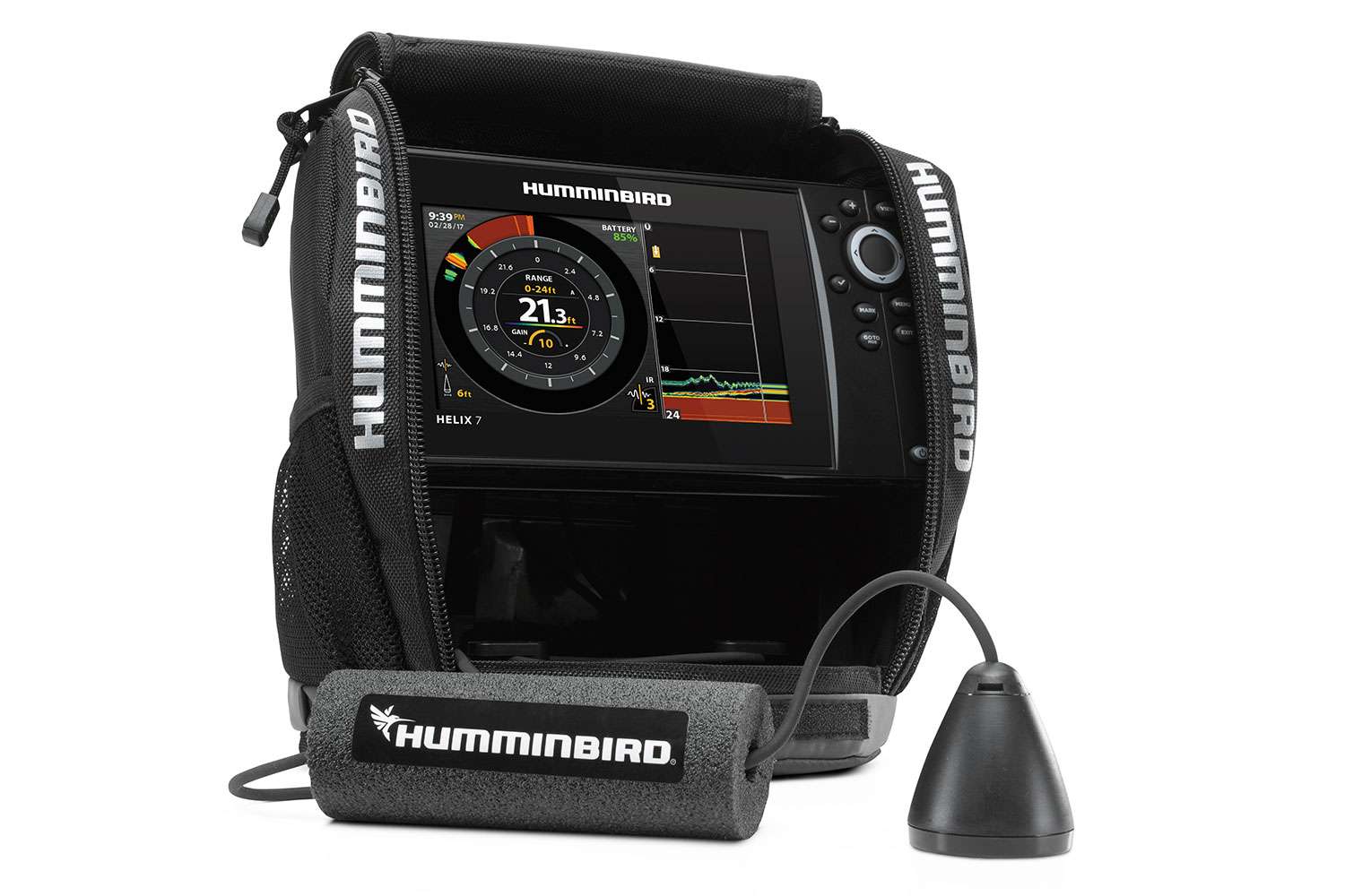 <p><b>Humminbird Ice Helix 7 CHIRP G2, $649.99-$729.99</b></p> The Humminbird Ice Helix Series has been a go-to choice for anglers looking to have an all-in-one ice unit with built-in GPS capability. Now, with the new Ice Helix 7 CHIRP GPS G2N, anglers have access to leading fish finding and mapping technology year-round in one unit. The new fish finder is networkable with other Helix G2N models and features GPS, CHIRP Digital Sonar, Humminbird Basemap and AutoChart Live.</p>  <p>Unlike traditional sonar, which operates at a single, constant frequency, CHIRP optimizes pulsing sonar signals for greater target separation. CHIRP provides more detail and clarity â ice anglers can now confidently see the separation between bottom, bait and fish on the screen, instead of all three blending into one color on their locator or flasher. This is critical in ice fishing when most species of fish are hugging the bottom, and being able to discern your lure from the lake bottom can be the difference between going home empty-handed or with a limit.</p>   <p>The new Ice Helix 7 CHIRP GPS G2N also features Humminbirdâs easy-to-use Interference Rejection feature. Fishing with sonar on a busy lake can mean unwanted interference from multiple sonar signals in the water, which causes screens to be difficult to read. The Interference Rejection mode gives anglers confidence by letting them find the right sonar setting to cancel out competing signals, resulting in a screen that is almost completely void of noise. <br> <a href=