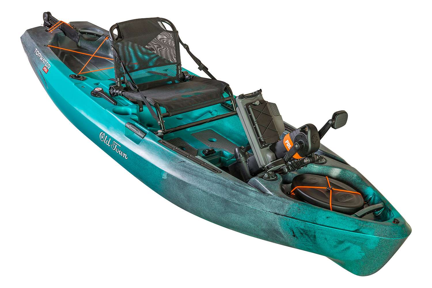 <p><b>Old Town Topwater PDL, $1,999.99</b></p> Old Town sacrificed nothing, delivering a comfortable, hands-free performance fishing kayak thatâs easy to maneuver and even easier to transport. At only 10.5 feet long and weighing only 100 pounds fully outfitted, The Topwater PDL offers large fishing kayak performance, in a compact, lightweight, nimble package. A marriage of stability and performance, the Topwater, with the all-new ultra-stable DoubleU Hull, quietly glides through any water condition while providing a stable hands-free stand-up fishing platform. Featuring the award-winning forward/reverse PDL Drive, the most reliable and easy-to-use pedal drive on the market, and equipped with thoughtful on-board rod & tackle management, The Topwater PDL will impress even the saltiest of anglers.<br> <a href=
