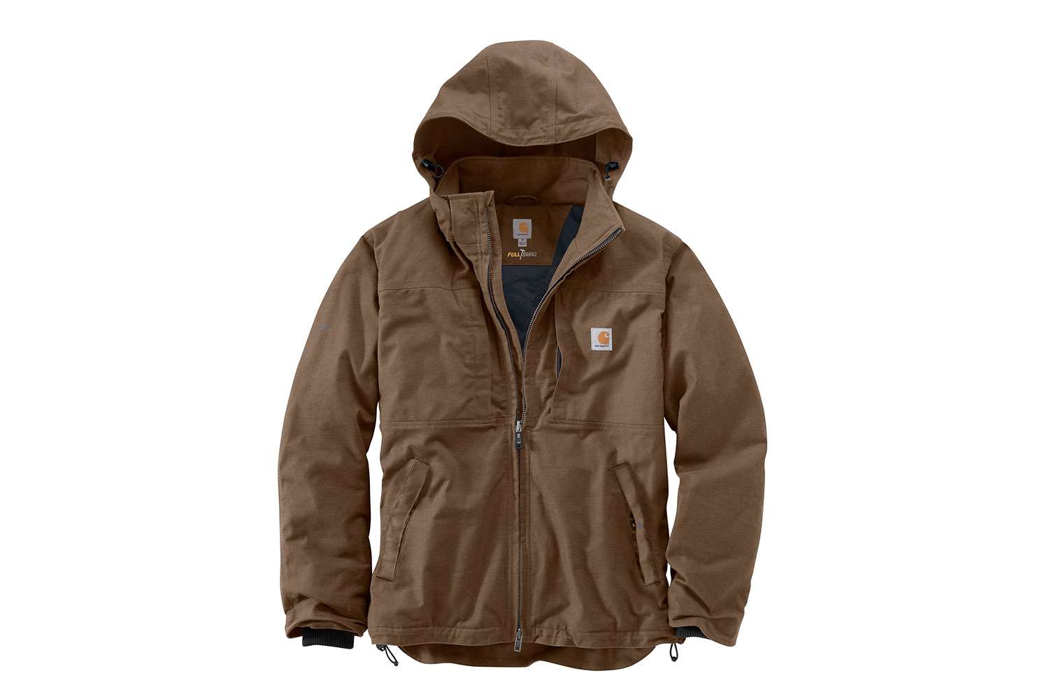 <p><b>Carhartt Full Swing Cryder Jacket, $149.99-$159.99</b></p> The jacket weighs 8 1/4-ounce, 59 percent cotton/39 percent polyester/2 percent spandex Quick Duck with Rain Defender durable water repellent. 30 percent lighter but ounce-for-ounce as durable as sandstone. Rugged Flex durable stretch technology for ease of movement. Mighty Back bi-swing between shoulders for instant recovery. Flex Elbow for less restriction. Freedom Gusset under arm. Plus so much more.<br> <a href=