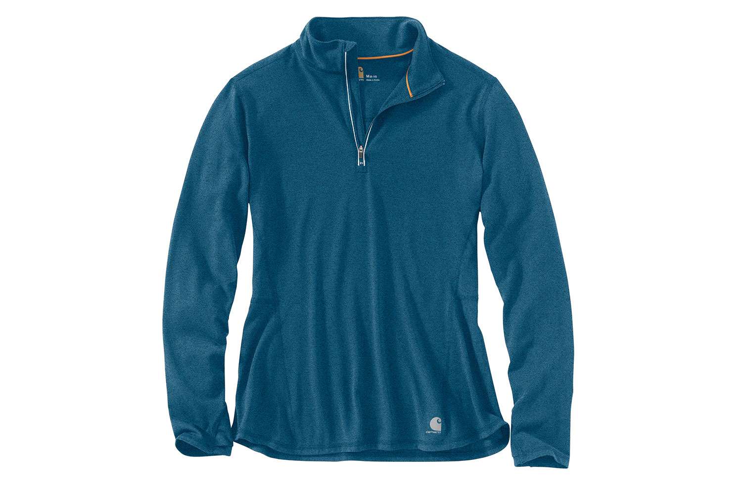 <p><b>Carhartt Force Ferndale Quarter-Zip Shirt, $39.00</b></p> Stain Breaker technology releases stains. Fights odors. Long-sleeve, quarter-zip mock neck with reflective zipper tap . Smooth flatlock main seams. Shaped shirttail hem. No-show thumbholes. Tagless neck label, and then some.<br> <a href=