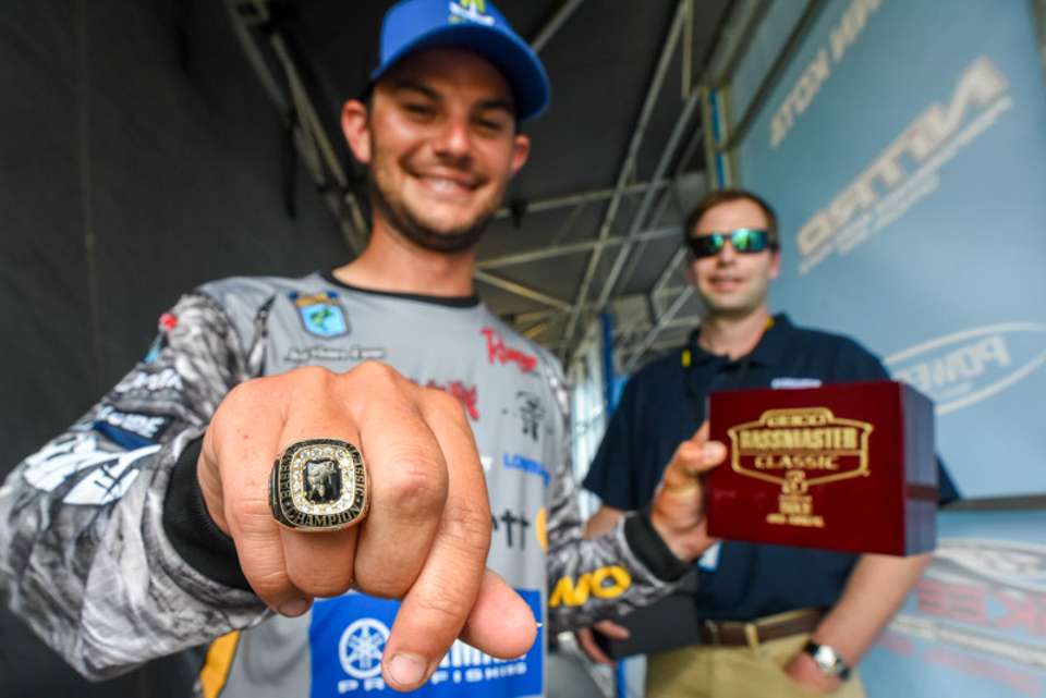 Jordan Lee received his second Bassmaster Classic ring during the Sabine River Elite Series event.
