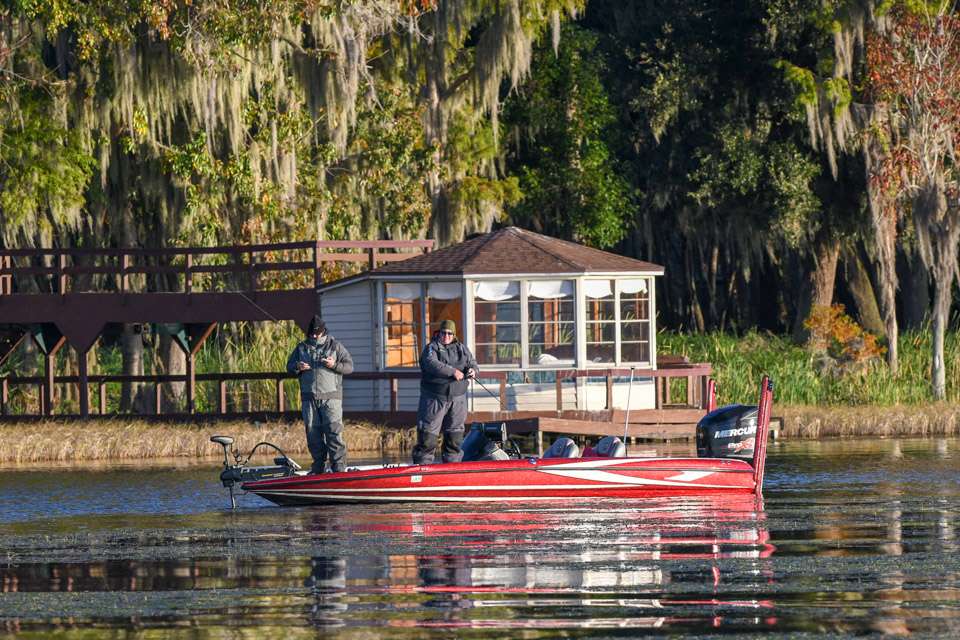See fishing action from the first day of the Bassmaster Team Championship on Florida's Harris Chain of Lakes.