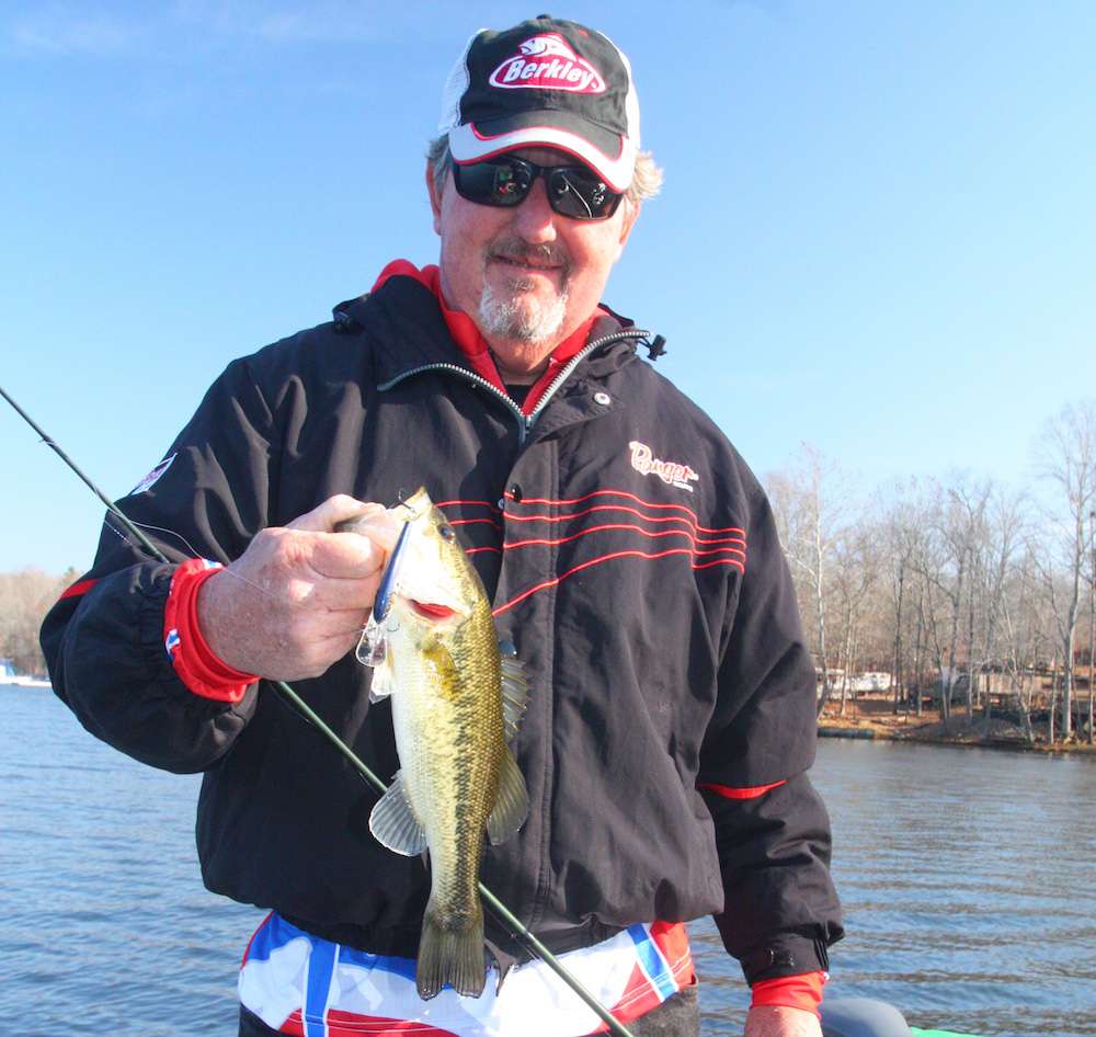 <b>10:01 a.m.</b> Fritts moves to a steep bank with a retaining wall, where he does the pull-and-stop with the Bad Shad. He bags his fourth keeper, 1 pound, 8 ounces. âThereâs a 7-foot ditch right along that wall, and thatâs where the fish was. He slammed it!â

