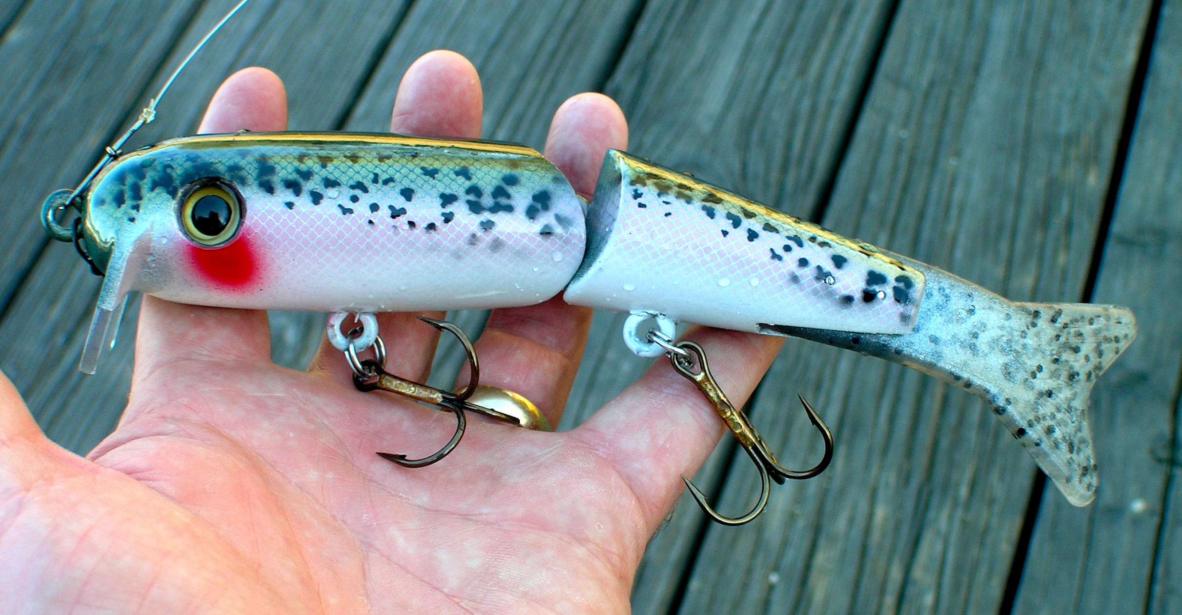 In 1993, California luremaker Mike Shaw started producing a swimbait called the MS Slammer. It had a plastic lip, which caused it to dip and dive beneath the surface. That allowed anglers to take a slightly different approach than theyâd taken with swimbaits in the past â and even 25 years ago, people were willing to pay as much as $40 apiece for them. 