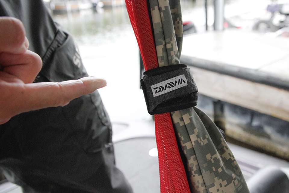 First, Chad Smith recommends getting a rod strap to keep rods together for easy entry and exit from the boat. One of the biggest issues and timely tasks can be untangling rods.