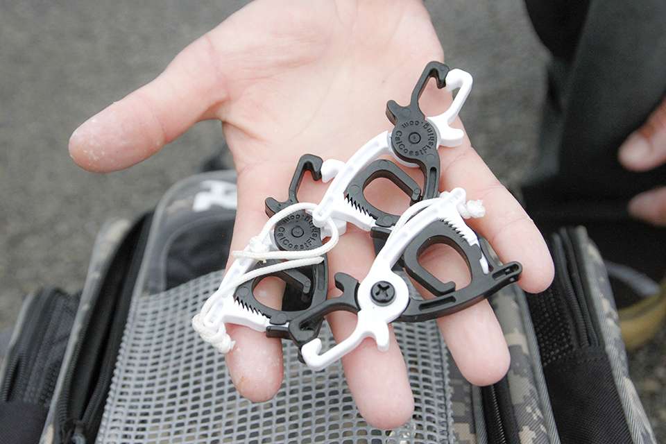 These are compact, non-penetrating clips for keeping track of the three-fish limit.