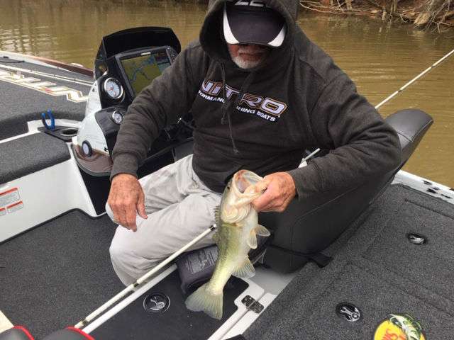 Rick Clunn with a good largemouth to fill his limit.
