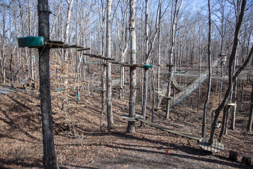 Treetop Quest is known as one of the hidden jewels in the region, offering the opportunity to swing through a course of zip lines, swinging bridges and other aerial obstacles. It is located adjacent to the Gwinnett Environmental Center.