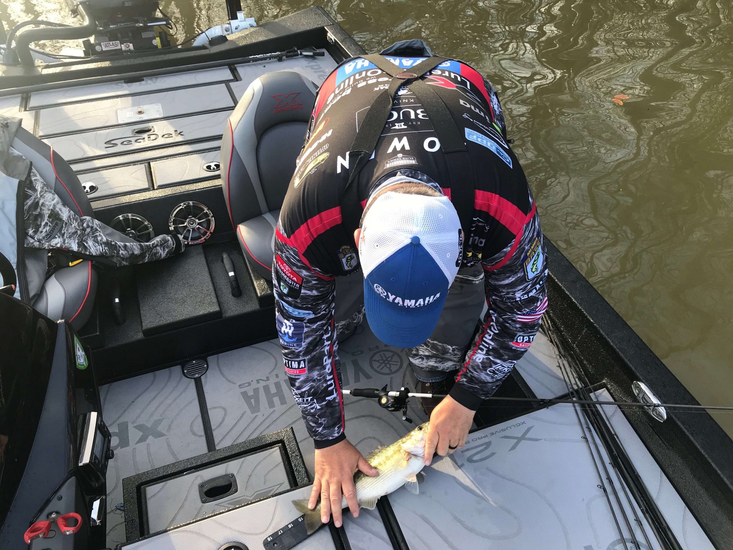 Lowen hooks up with this nice one after having a 3lbs plus pull off at the boat.