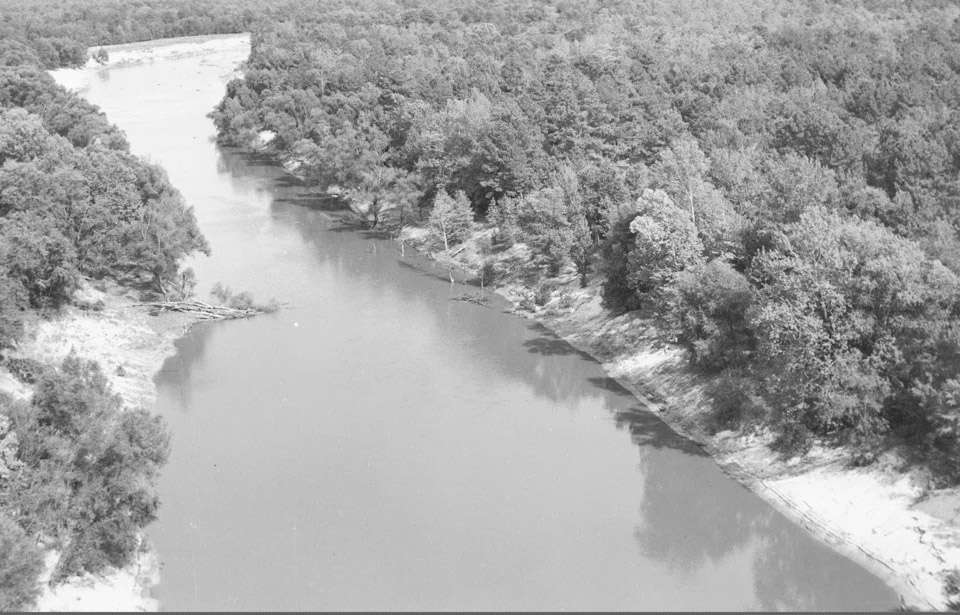 In 1960, the Sabine River snaked unobstructed along the Texas/Louisiana border. 