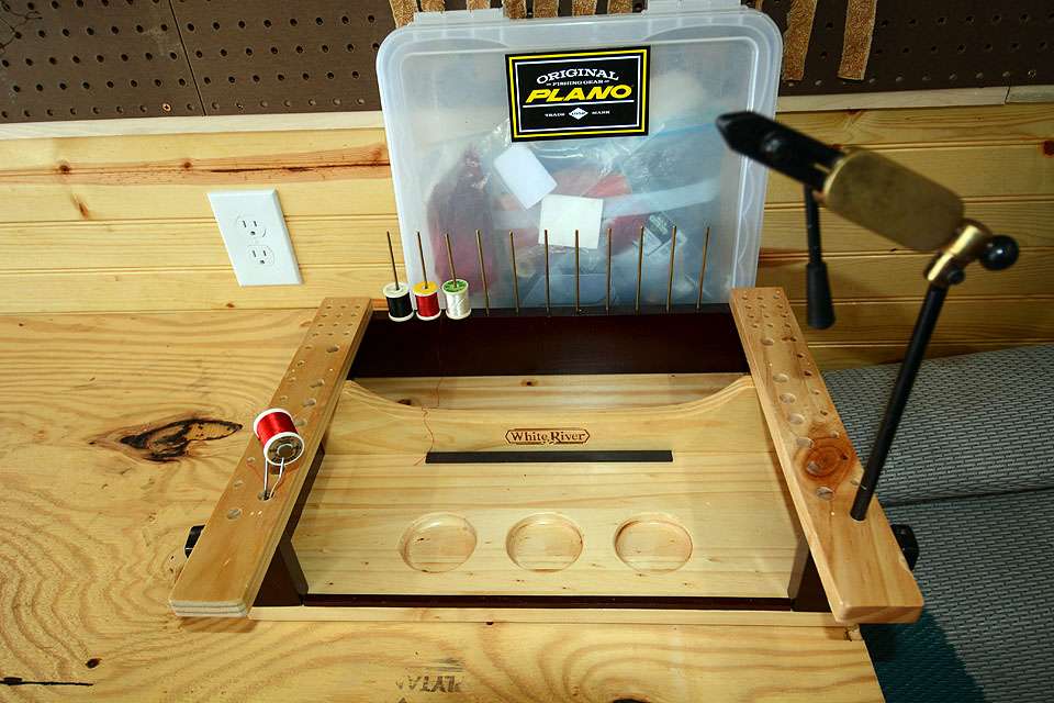 DeFoe will be here when more of that spare time is available. âIâve had it for a long time and just now had time to use it.â This is a fly tying station, where he plans to make feathered treble hooks and other terminal tackle.  
