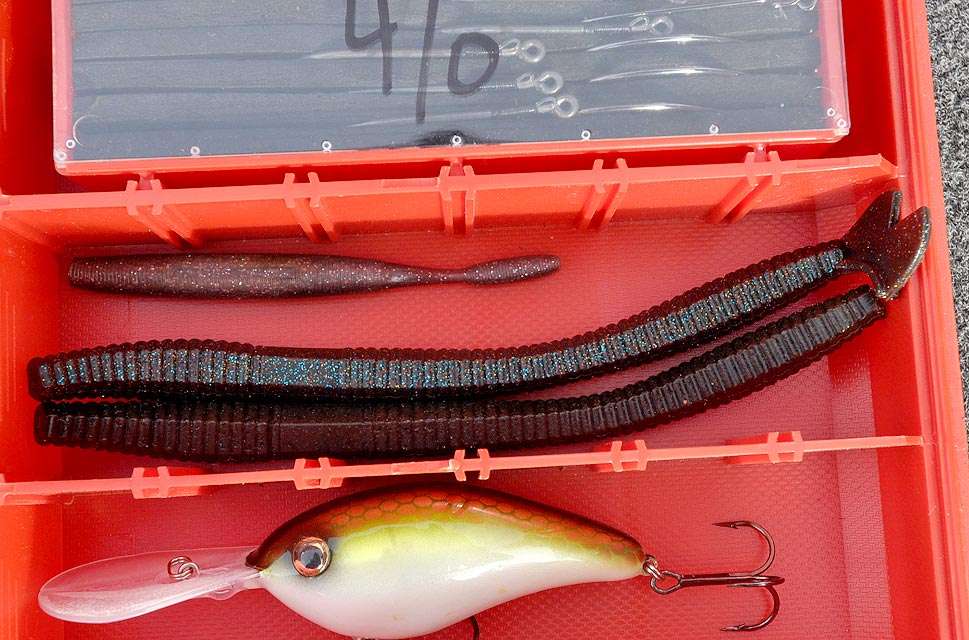 The big Roku K worm, with and without the cut-tail, dwarfs the Lagginâ Drago in the tacklebox.