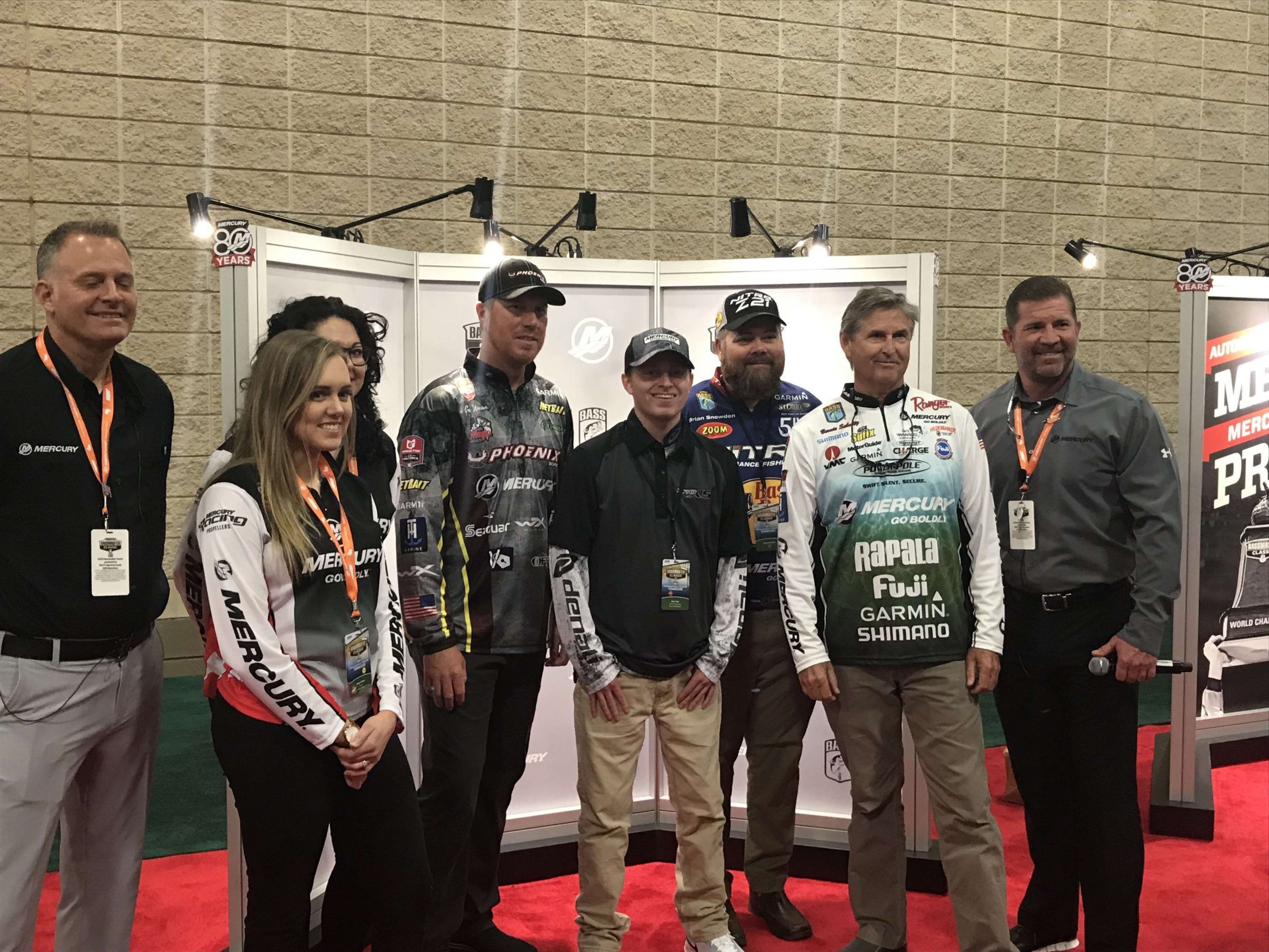 He met with Mercury pro anglers like Brian Snowden, Bernie Schultz and Greg Vinson.