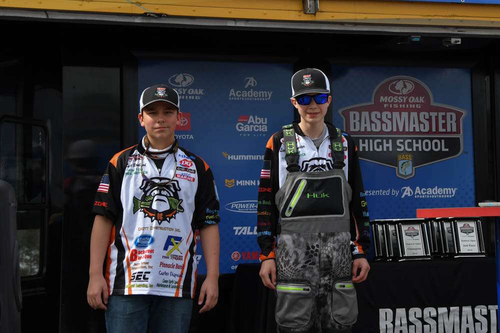 4th place team of Landon Bannister and Luke Rowland from Hart County Junior High Anglers