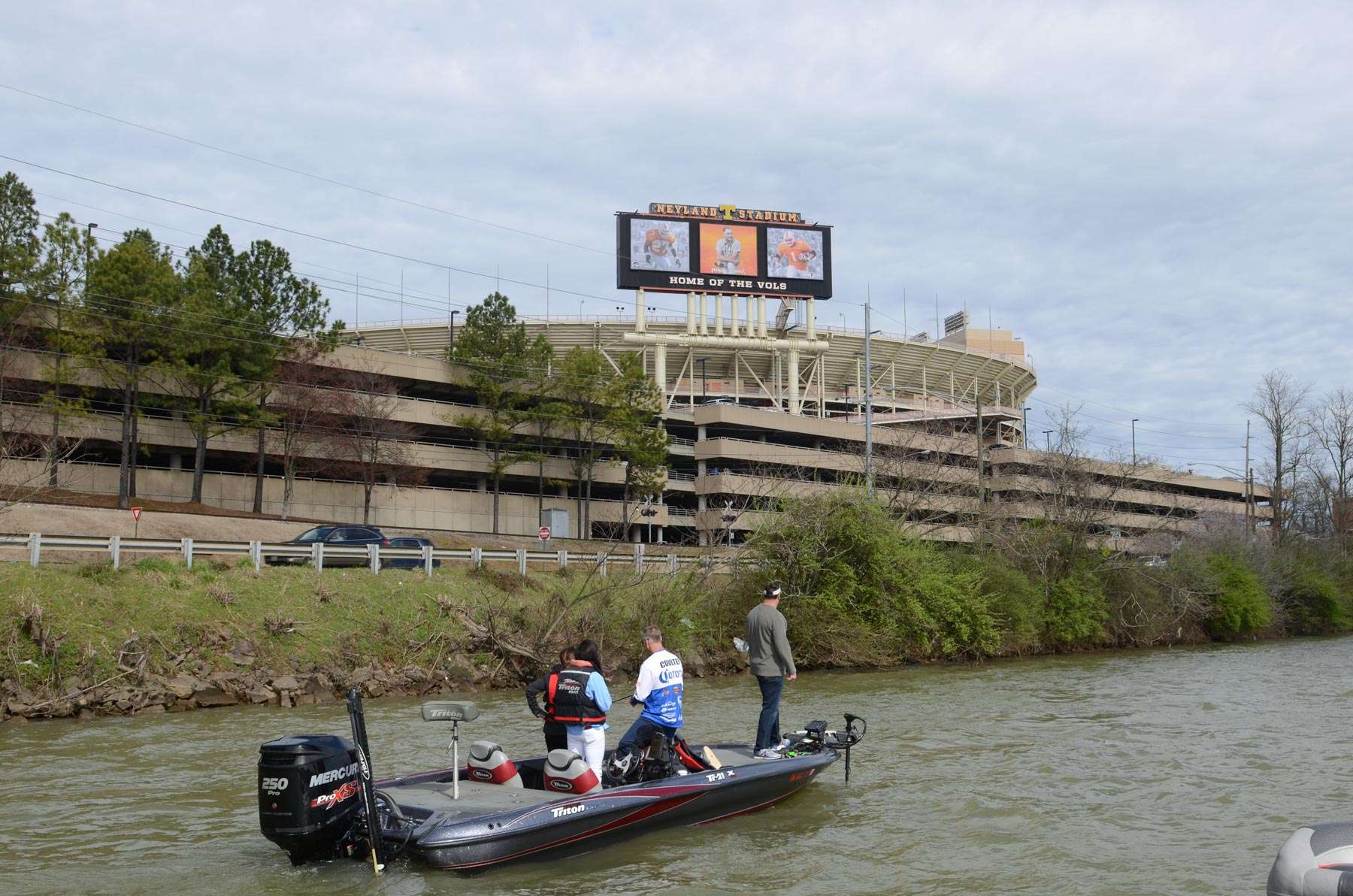 While Tennessee Gov. Bill Lee was officially opening the Bassmaster Classic Outdoors Expo  his wife  Maria  enjoyed a quick fishing outing and tour of the river



