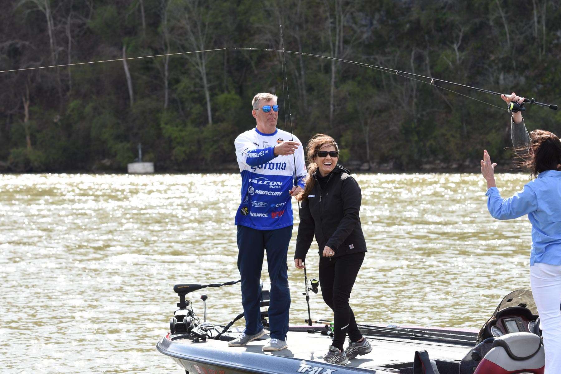 TWRA Commissioner Angie Box snags a rock with her square bill crankbait

