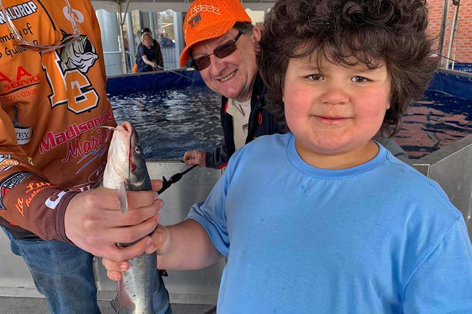 At the Get Hooked on Fishing pool, Jonah Kirkland of the Vestal Boys and Girls Club in Knoxville was thrilled to catch this catfish, but he might not have liked having to grab onto it for this photo. Get Hooked on Fishing had 18,500 visitors, up nearly 7,000 from its first year in 2017.