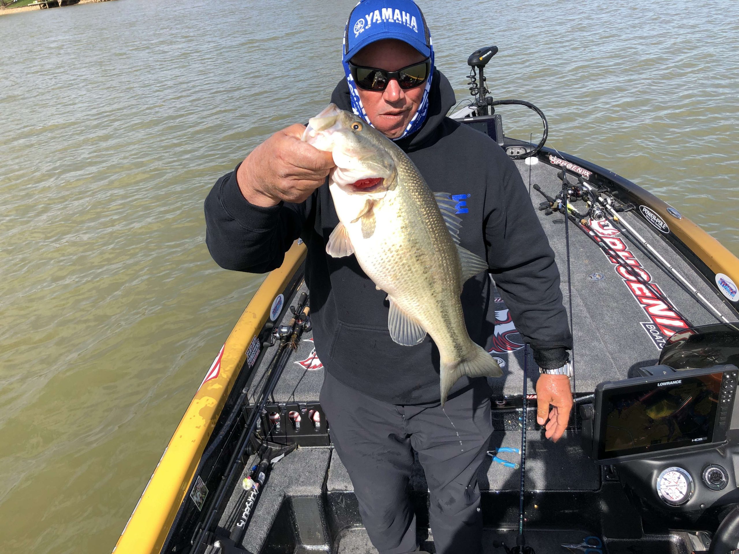 Bobby Lane is continuing to get bites and has boated a few more short fish.  So far this is the best one of the day and makes keeper No. 4.