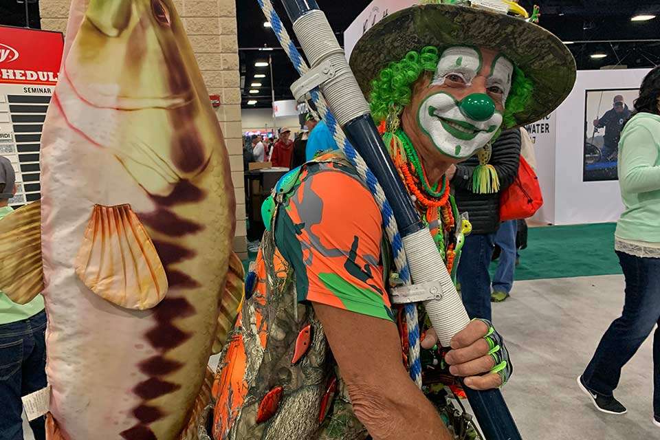 Camo the Conservation Clown, aka Dave Freeman from Zeigler, Ill., looks for more kids to entertain. âBeen doing this 100 years trying to get kids into the outdoors,â he said.