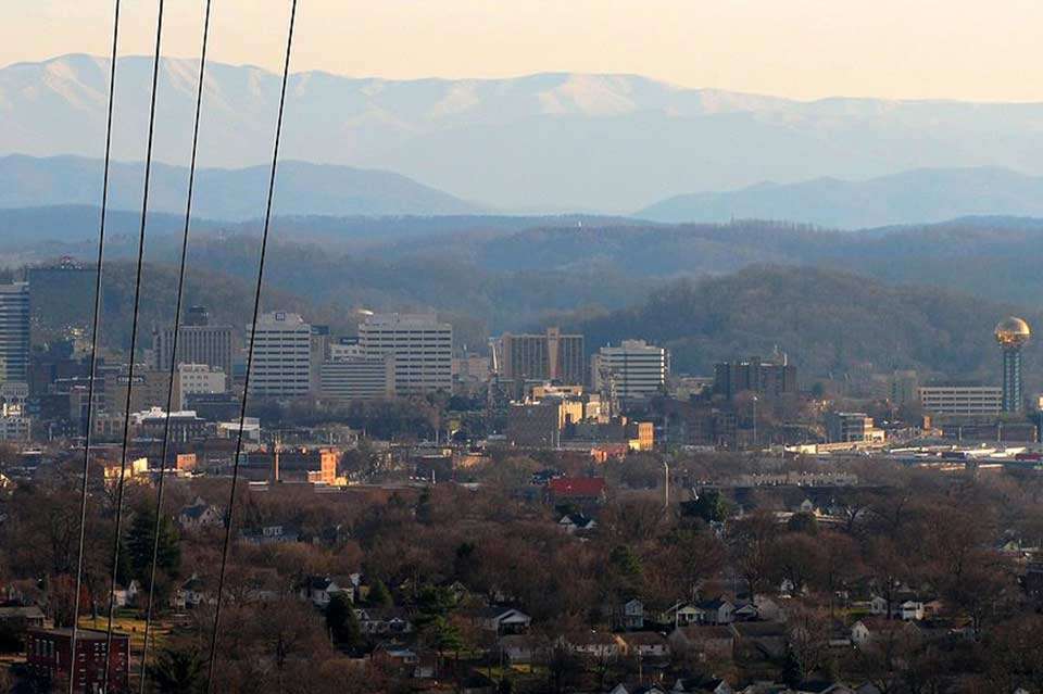 Knoxville, the first capital of Tennessee, has a number of nicknames, one being the Gateway to the Great Smoky Mountains. The city has an estimated population of 186,239, making it the third largest city in the state behind Memphis and Nashville. This is the view of the city and mountains from Sharpâs Ridge Memorial Park.