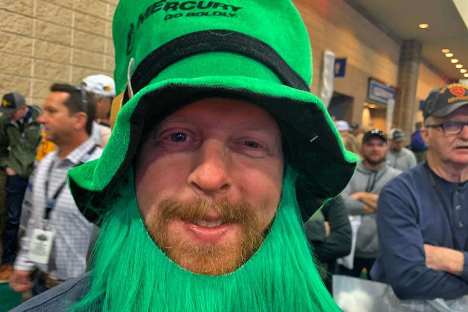 Derek James of Inman, S.C., reminded everyone that Championship Sunday was also St. Patrickâs Day. James, who was attending his fifth Classic, runs a bass club back home. He might have donned a wee bit too much of Kelly green, but this day would be about a different shade of green.
