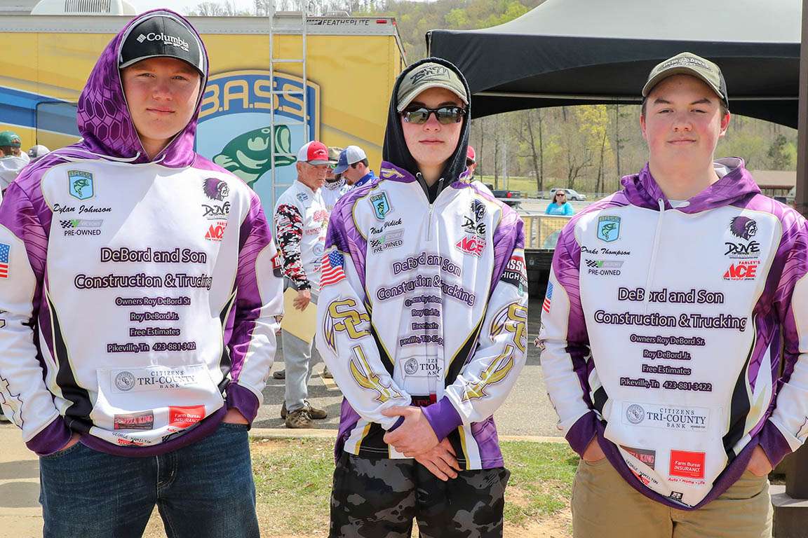 Dylan Johnson, Noah Widick and Drake Thompson of Tennessee's Sequatchie County High School.