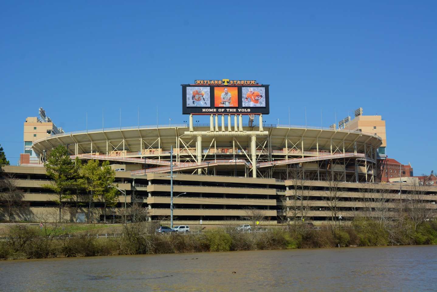 On the riverbank is Neyland Stadium, at 102,455 seats the fifth largest stadium in the nation. Shields Watkins Field, with its signature orange-and-white checkerboard patterned end zones, was originally constructed in 1921. 