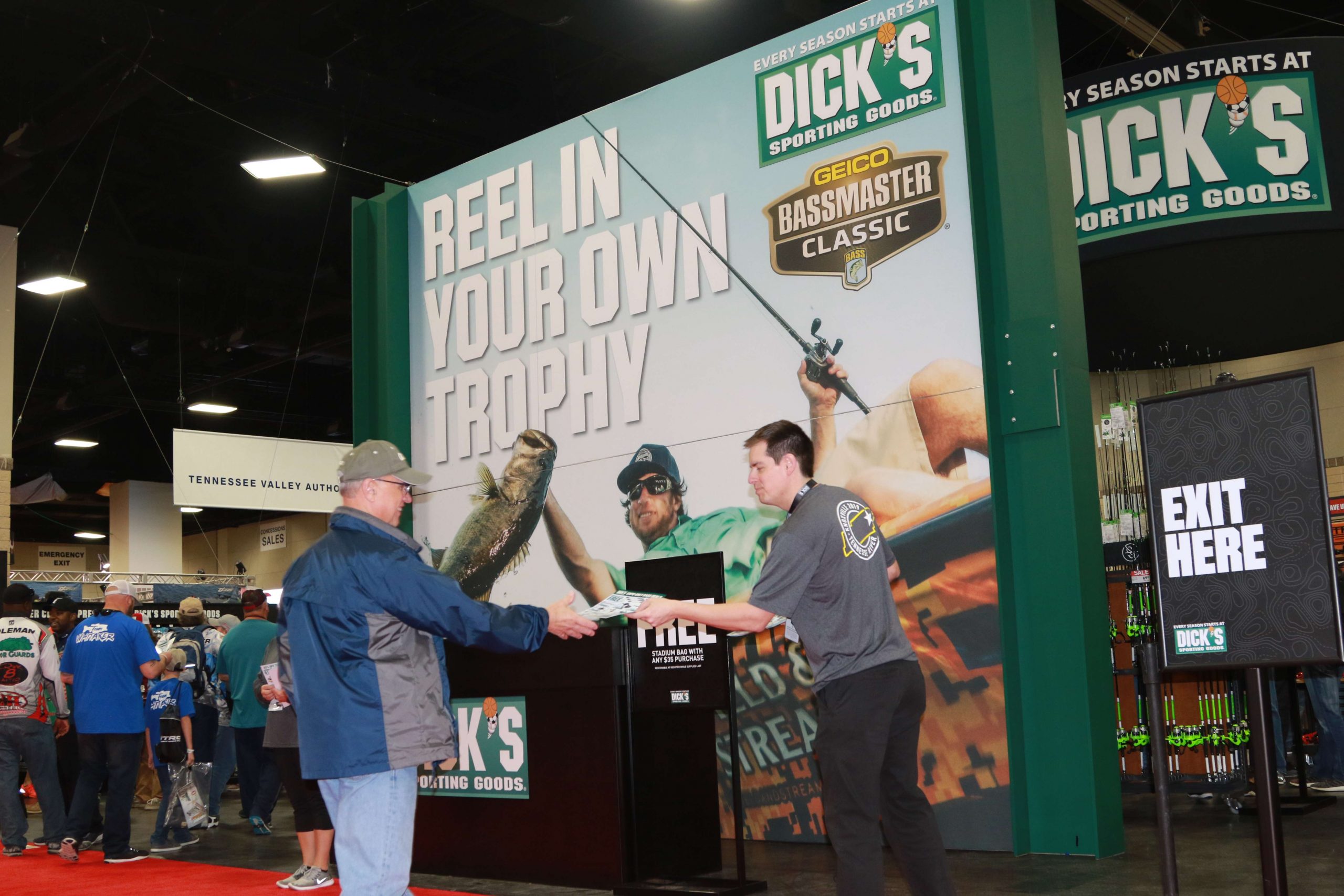 DICK'S Sporting Goods had deals galore, so Dustin Patrick made sure guests were aware of the opportunities.