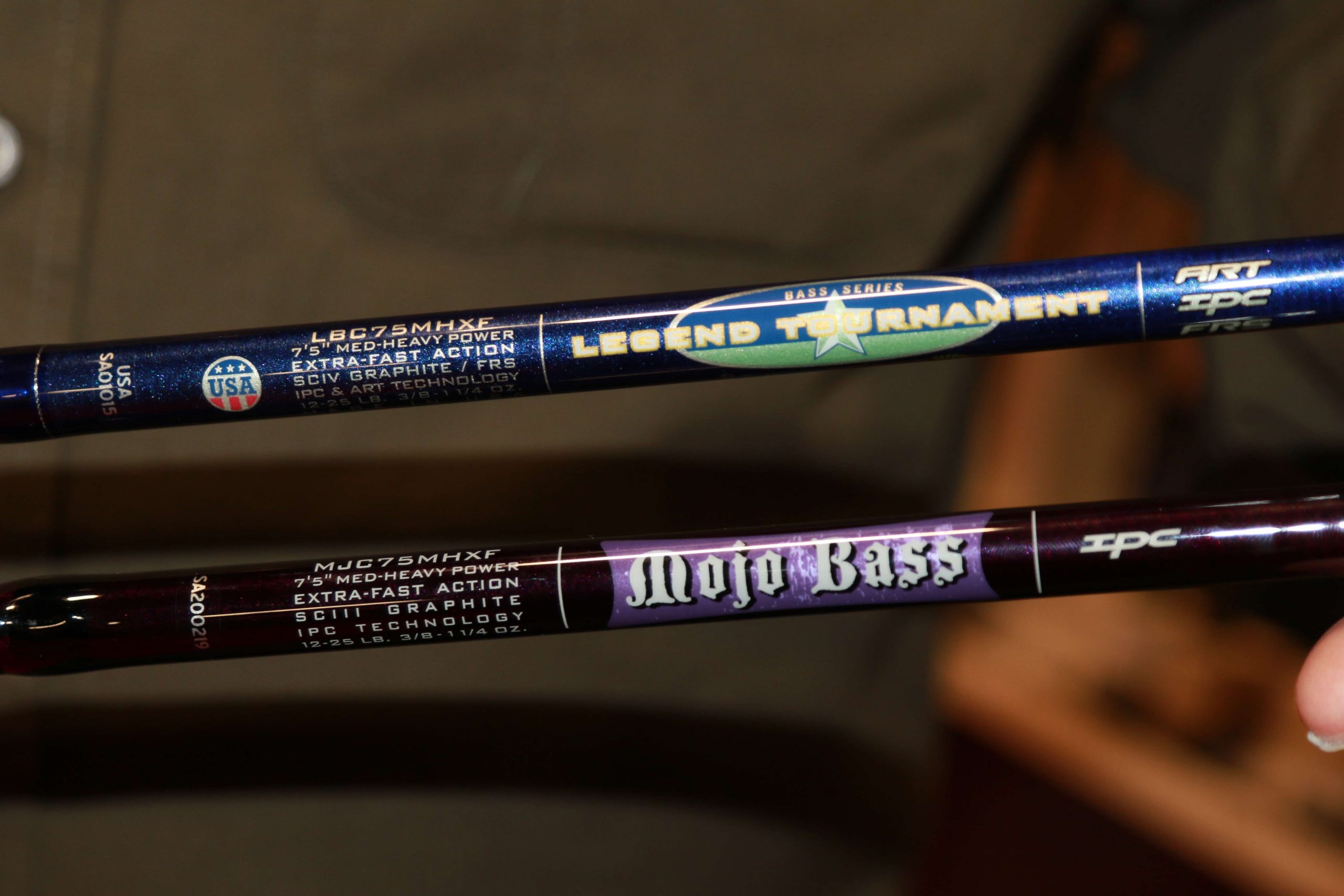 Both of those new St. Croix Swim/Frog rods are 7-5 medium-heavy extra-fast action designs.