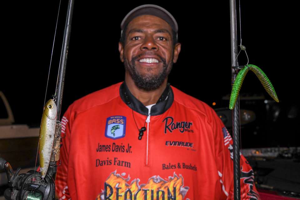 <B>James Davis Jr. (27-12; 12th)</b><BR>James Davis fished a 3/4-ounce Reaction Innovations Vixen around steep rocky banks and boat docks for spotted bass. For a follow-up bait to missed strikes he picked up a 5.5-inch Reaction Innovations Pocket Rocket, rigged on a 3/16-ounce weighted wacky rig hook. 