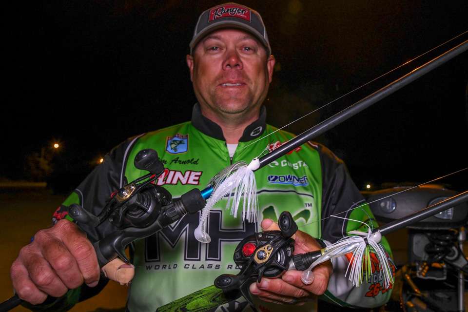 <B>Tim Arnold (40-11; 6th)</b><BR>Tim Arnold used a 1/2-ounce Z Man Chatterbait Jackhammer with a Keitech Swing Impact 3.5 trailer. He also used a Spanker Jig with 3.25-inch Netbait Little Spanky for a trailer. 