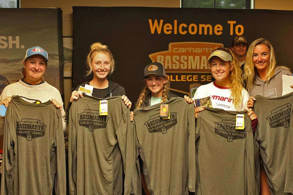 After driving 13 hours over two days, including a stop at the Bass Pro Shops signature store in Memphis, Savannah College of Art & Design anglers (from left) Haley Porter, Abigale DeVane, Ryleigh Tyson, Abby Askew and Chasten Whitfield, show off their new Carhartt shirts. At the BPS in the former Pyramid, the anglers âate and bought stuff. Itâs like a giant toy store with a bowling alley,â one said. âA fisherwomanâs paradise,â said another.