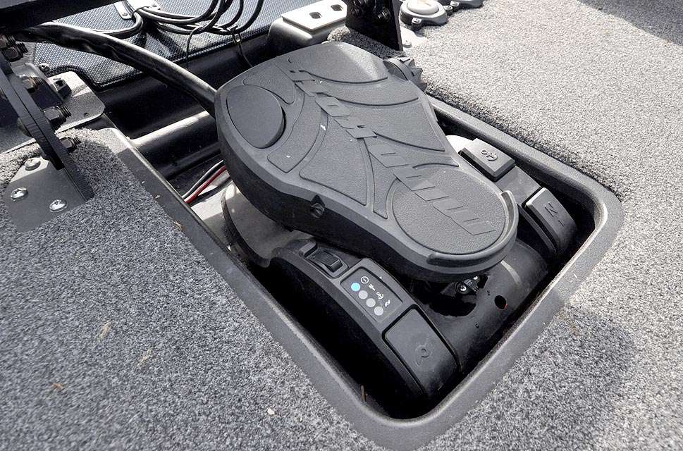 A recess on the front deck holds the Ultrexâs foot control pedal.
