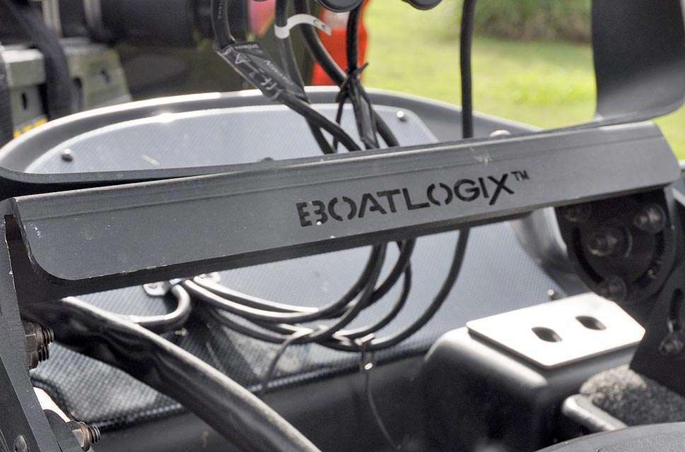 The bow graph is securely supported with a BoatLogix mount.