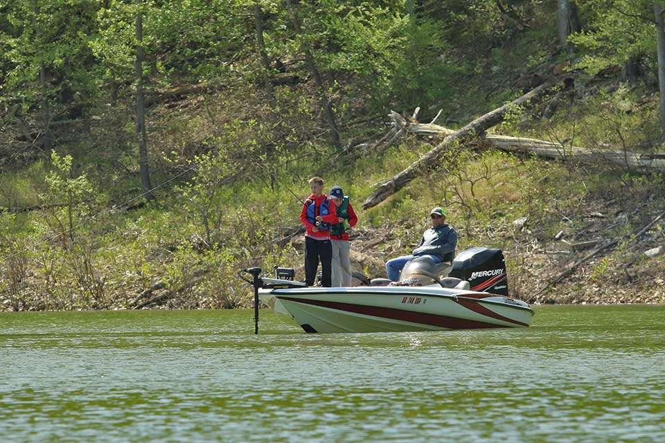 Nic Sitton and Dawson Cooper of Arkansas fish in the Bassmaster Junior Central Open event coinciding with the high school tournament.