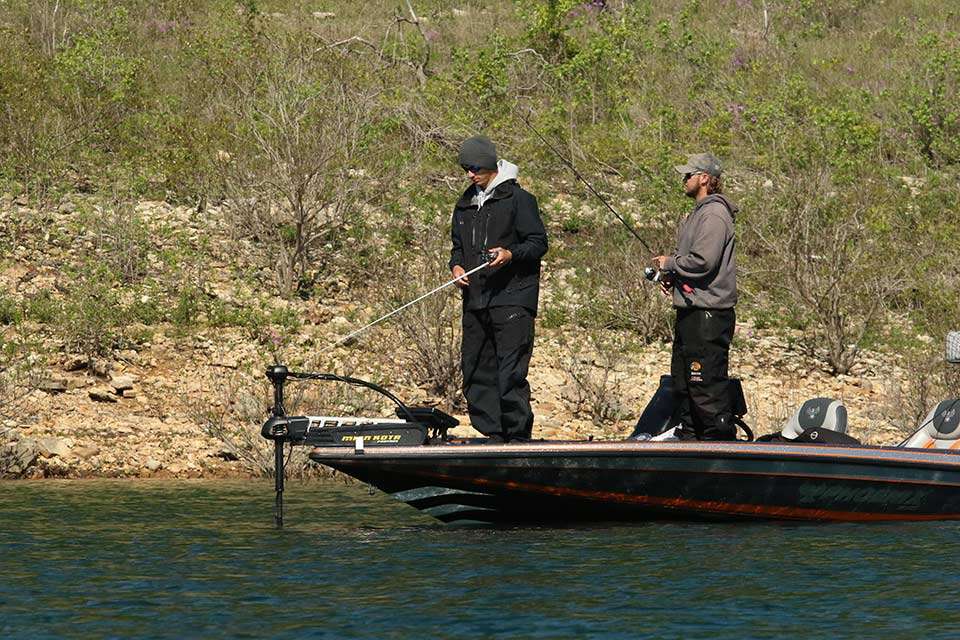 University of Tennessee Drew Elrod and Luke Byerly were fishing deeper for smallmouth.