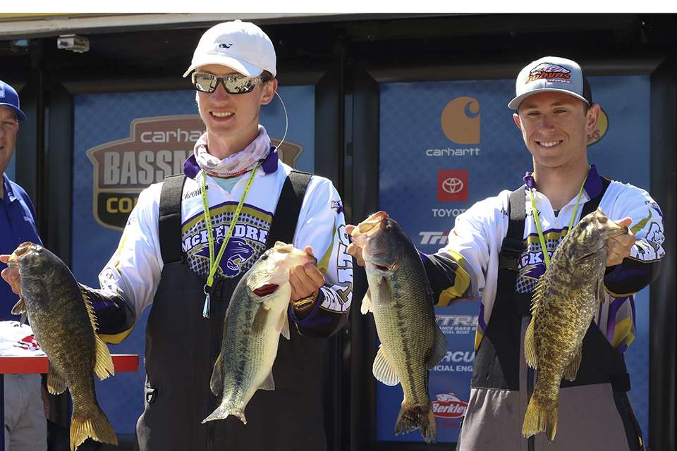 Trey Schroeder and Tyler Christy of McKendree University (5th place, 30-8)