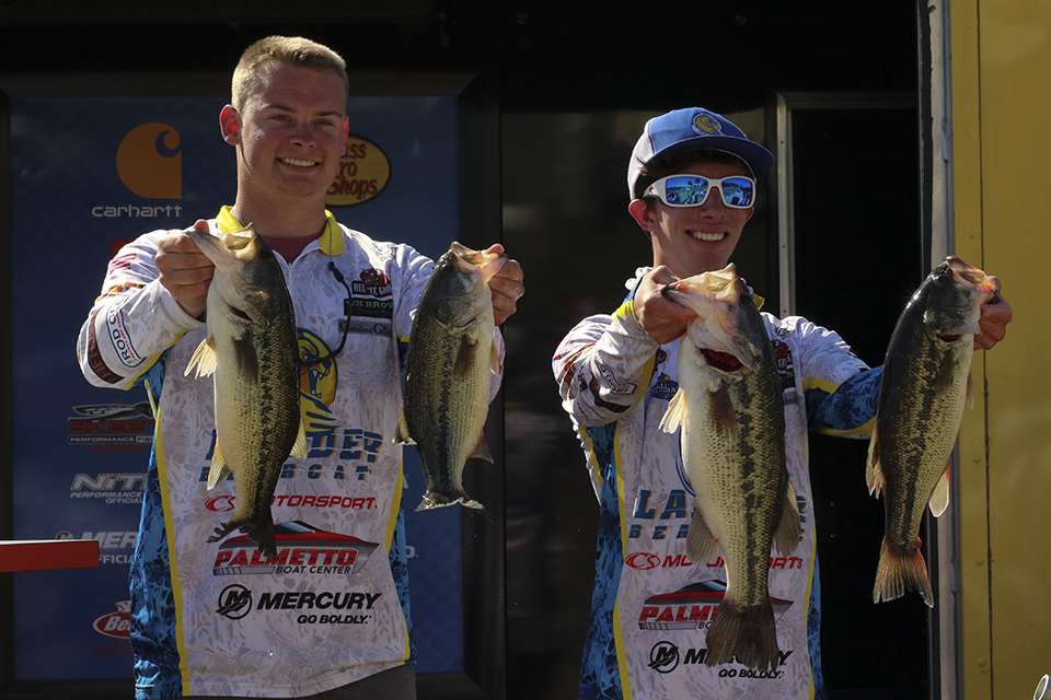 Britt Myers and Tanner Maness of Lander University (13th place, 29-10)