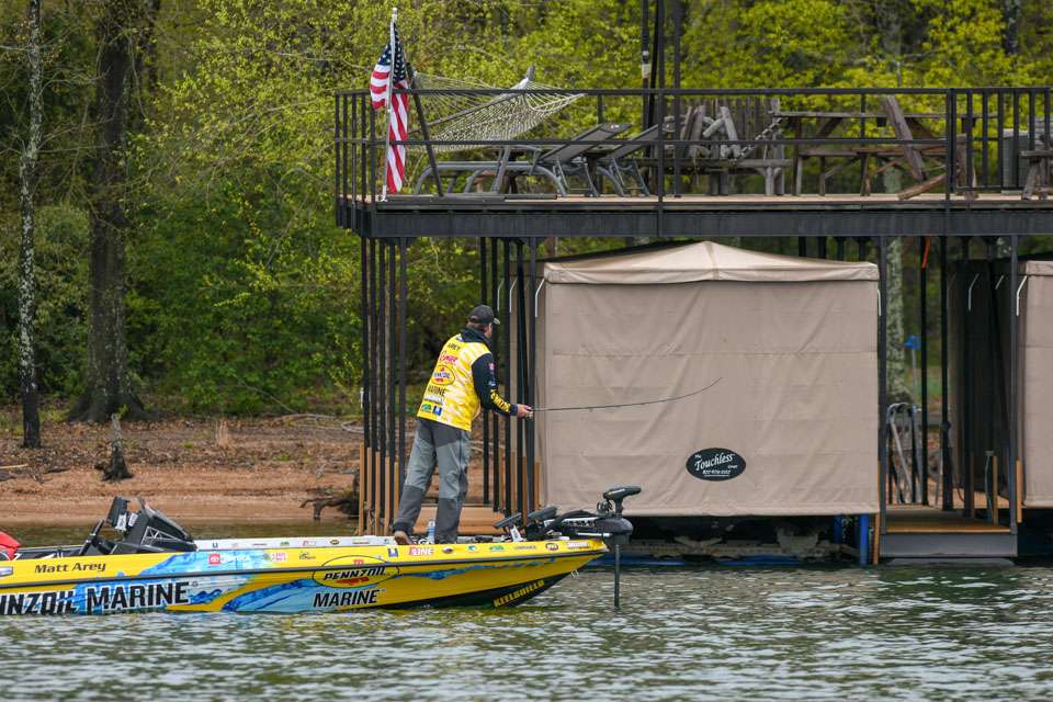 Matt Arey, Hank Cherry and Brandon Lester all had solid limits on Day 2 of the Bassmaster Elite at Lake Hartwell.