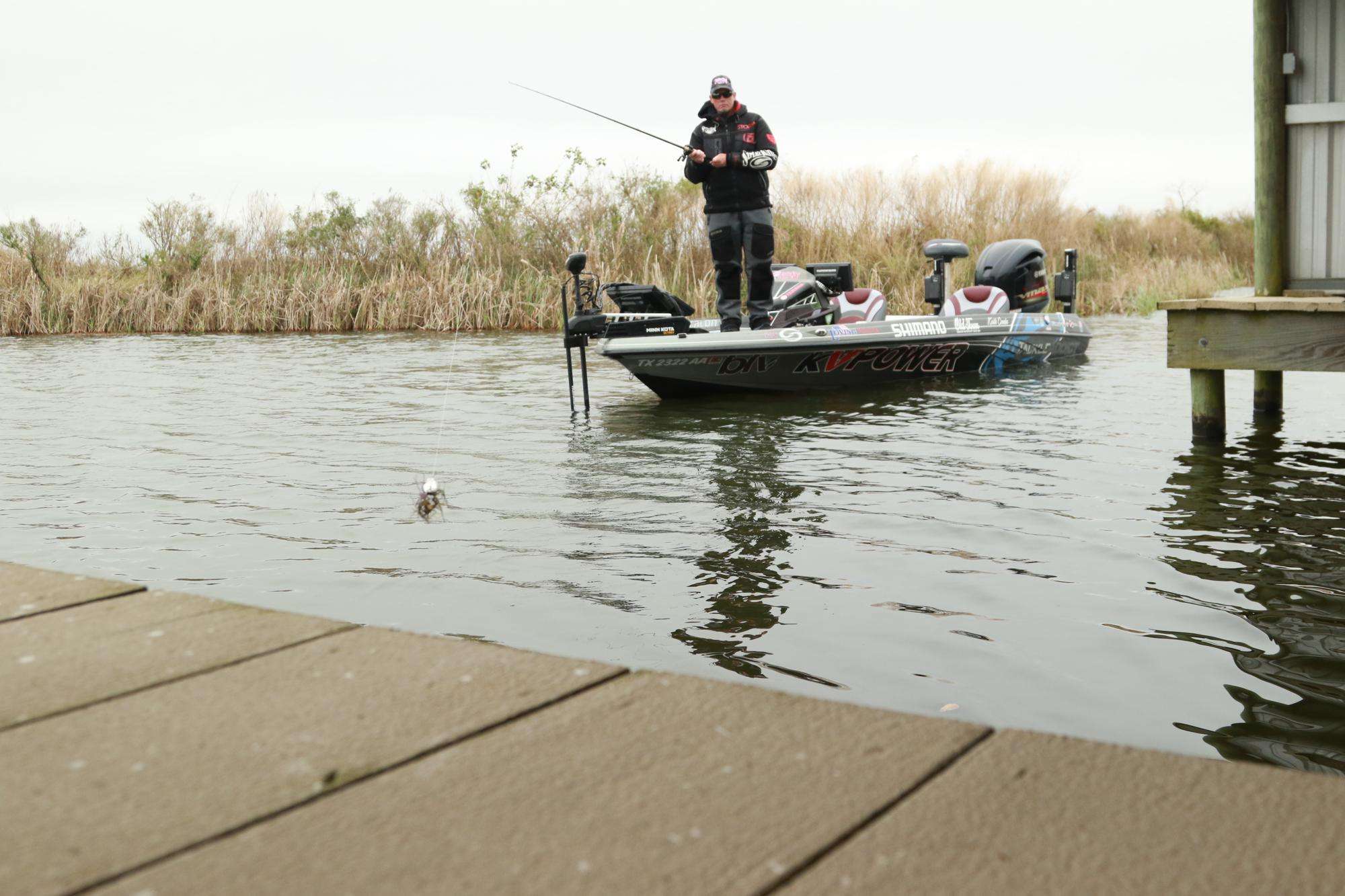 Running a bladed jig through boat stalls is often the recipe for an aggressive bite.