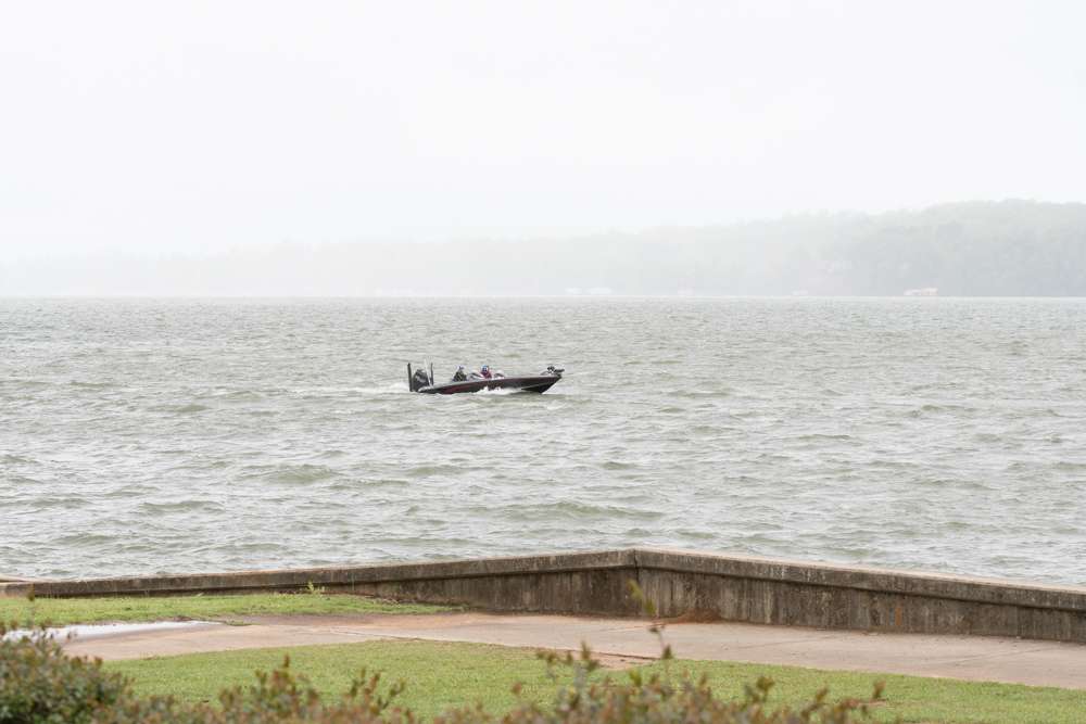 Windy, wet day on Lake Guntersville