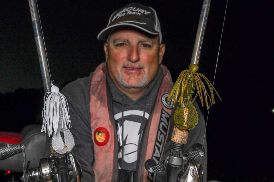 <b>Scott Hamrick (44-8; 8th)</b><br> Scott Hamrick rotated between two jigs, both fished around boat docks. The choices were 1/2- and 3/8-ounce Shooter Lures Shooter Jigs, White Trash and Green Pumpkin. For both he used a 3.75-inch Reaction Innovations Spicy Beaver trailer.  