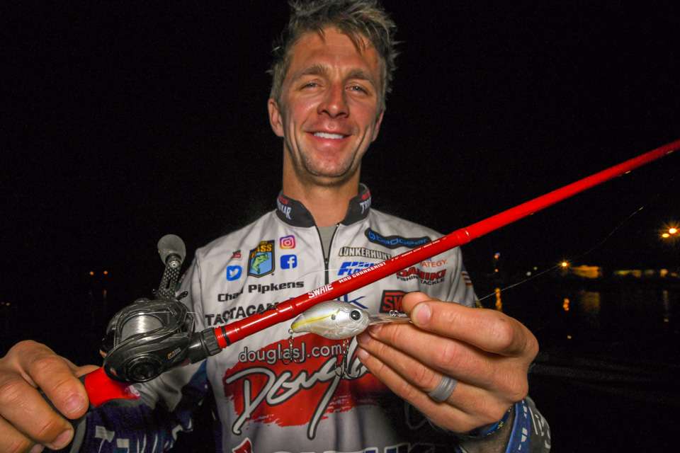 <b>Chad Pipkens (49-1; 5th)</b><br> Chad Pipkens used deep diving crankbaits and a Damiki DC Series 300 crankbait for active fish. Alternatively, he used soft plastics on 1/4- and 3/8-ounce drop shot jigheads.  