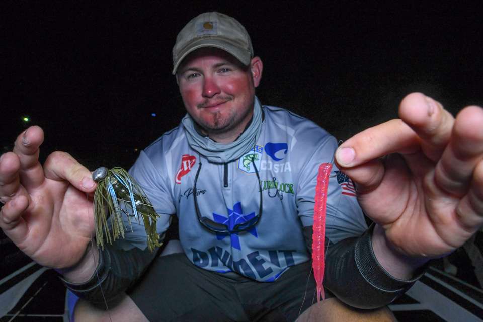 <b>Chris Peters (61-10; 2nd)</b><br> Chris Peters alternated between a crankbait, jig and drop shot rig. That choice was a Trixster Custom Baits Centiminner Worm on No. 2 Owner Cover Shot Worm Hook and 3/8-ounce cylinder weight. A 3/4-ounce custom jig with Trixster Rowdy Crawz was another choice.   